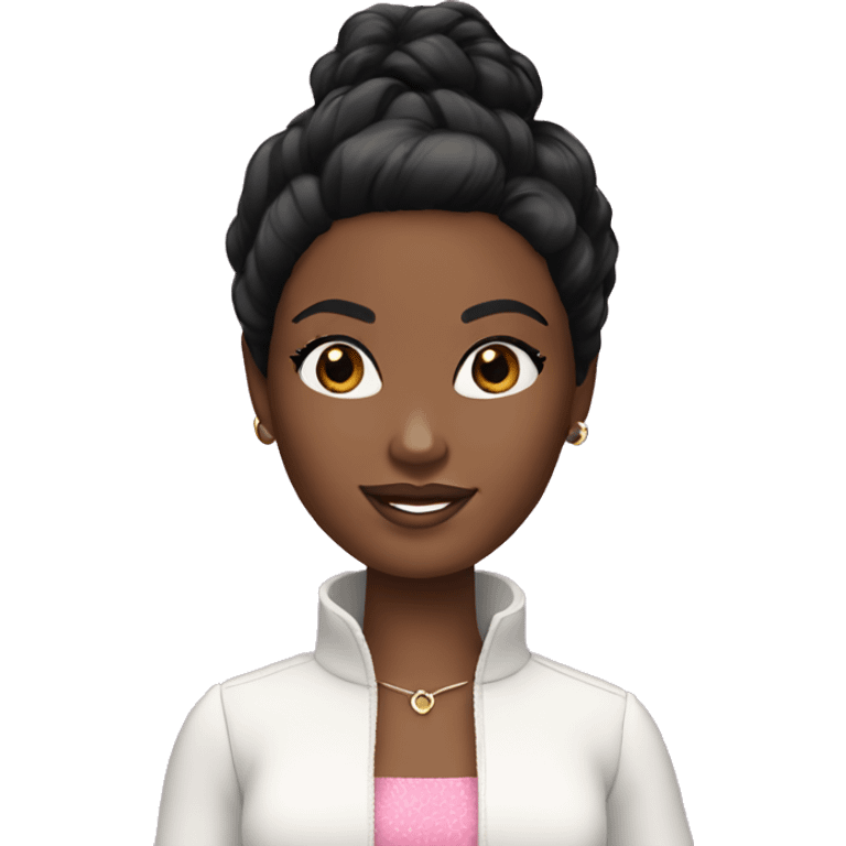 A black Barbie with  short black hair  emoji