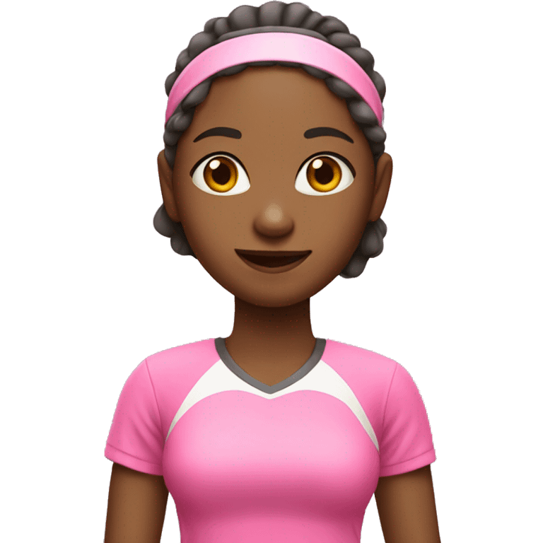 girl tennis player wearing pink emoji