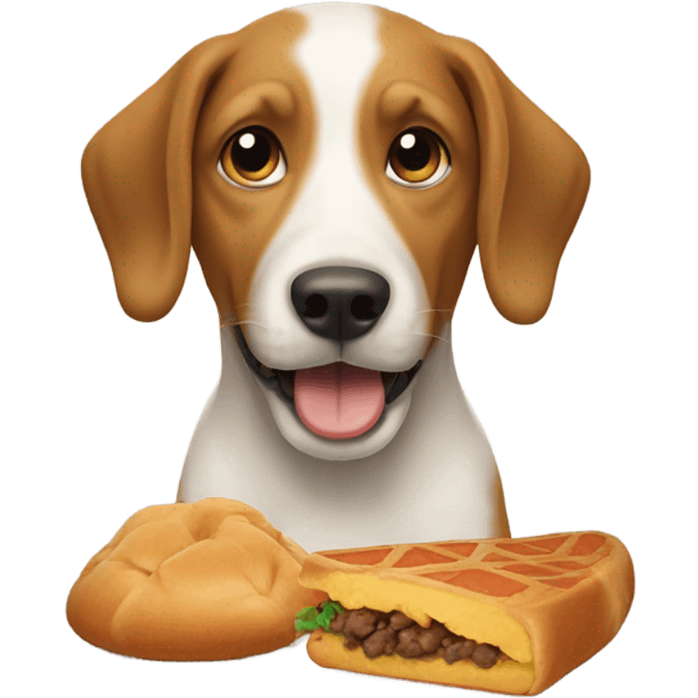 dog eating it's dinner emoji