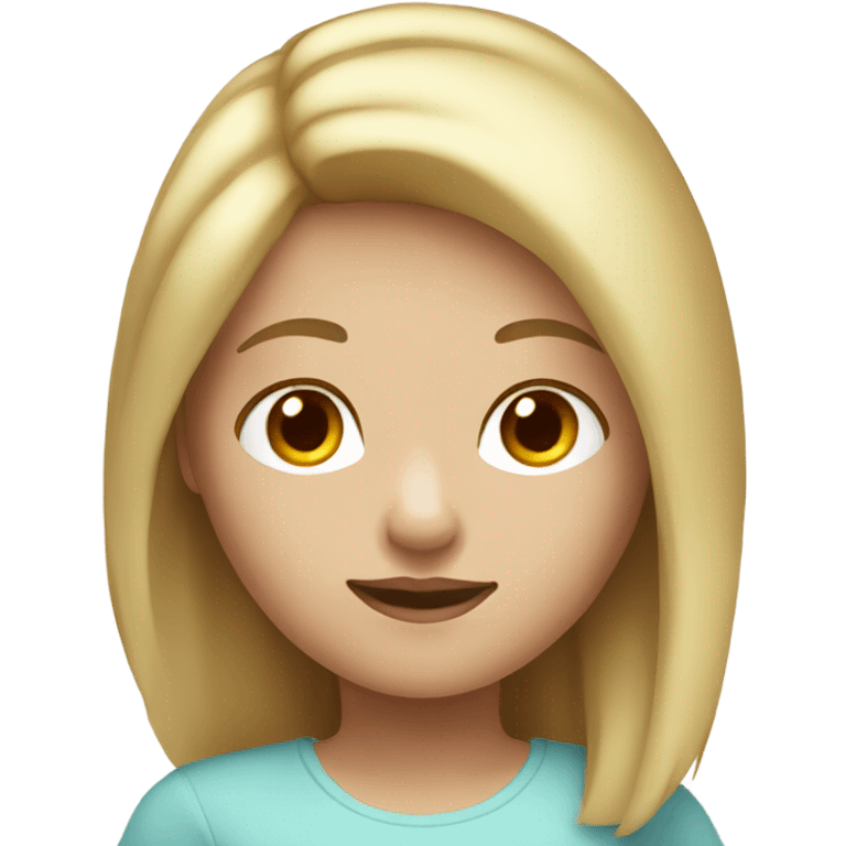 Girl with white skin and highlighting brown to blonde hair emoji