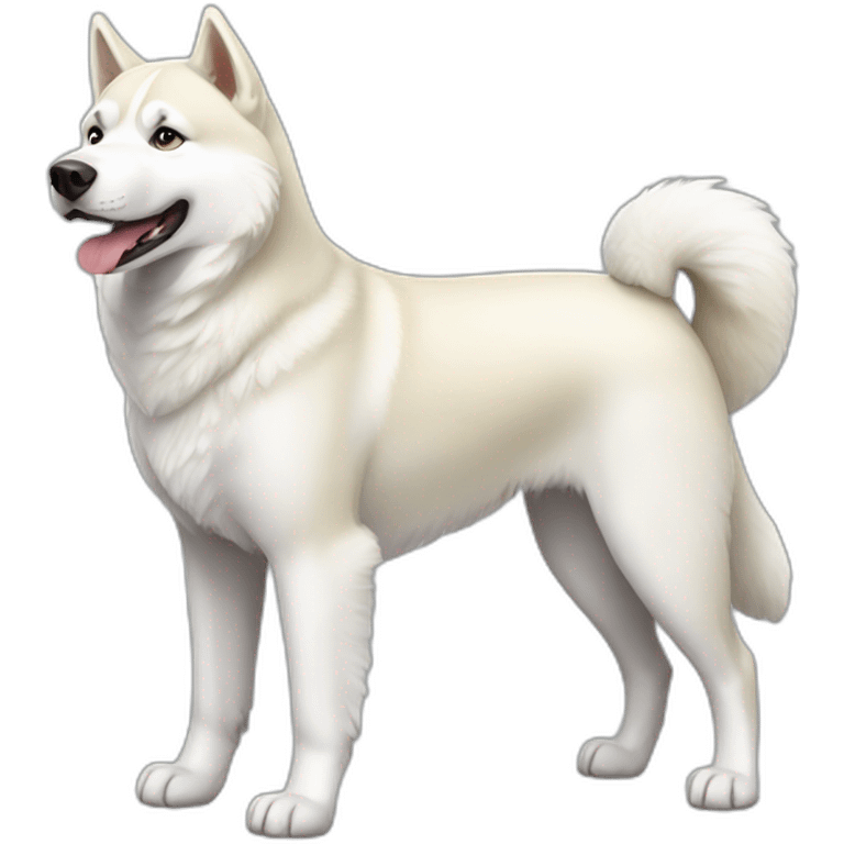 dog cream-and-white husky full-body emoji