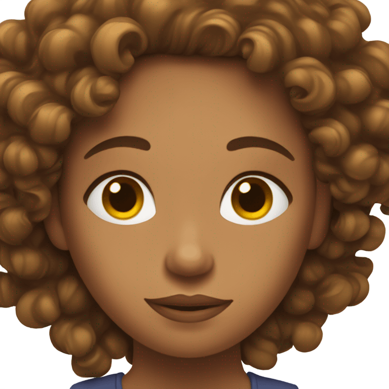 Curly brown hair girl relaxing emoji