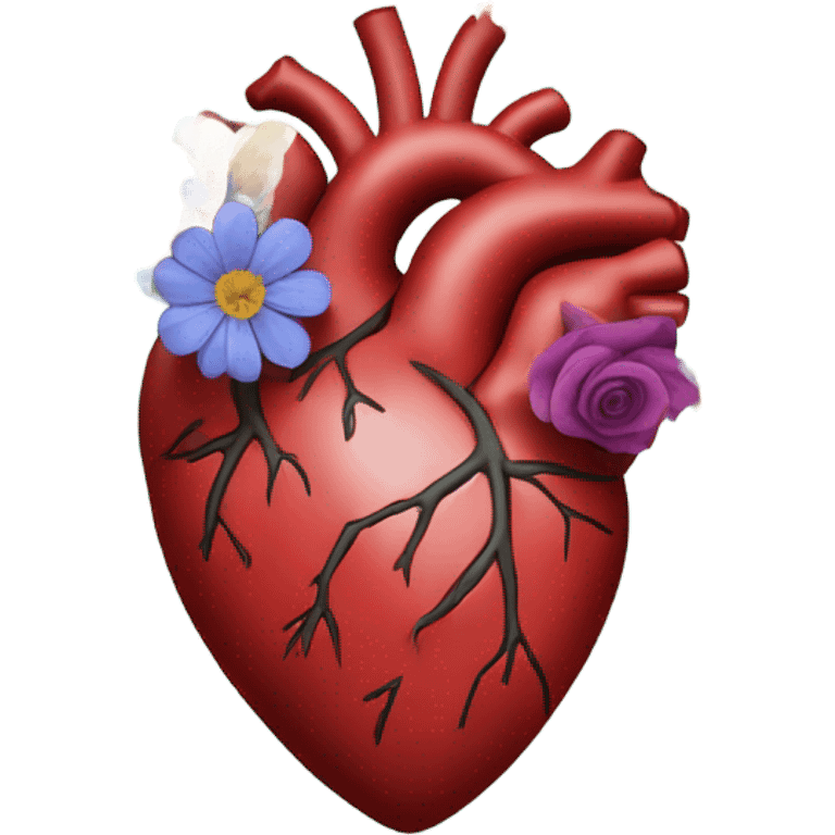 Anatomical hart with flowers emoji