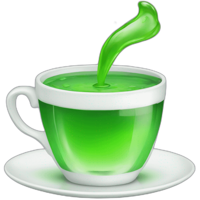 Tea cup with green liquid emoji