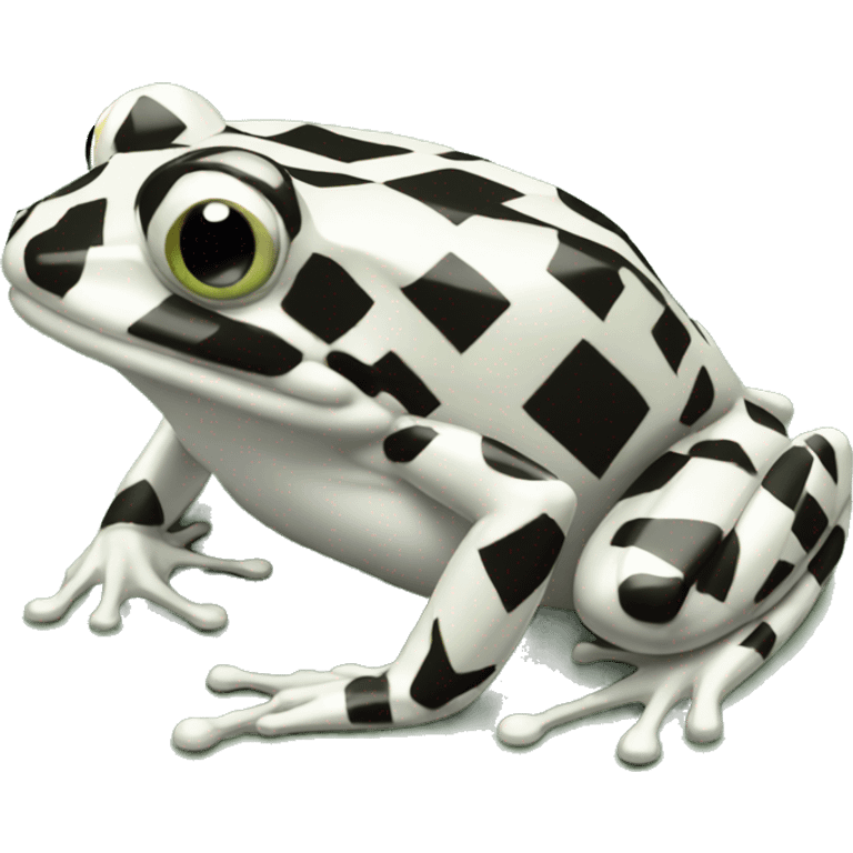 black and white checkered frog emoji