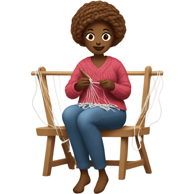 Woman knitting  emoji