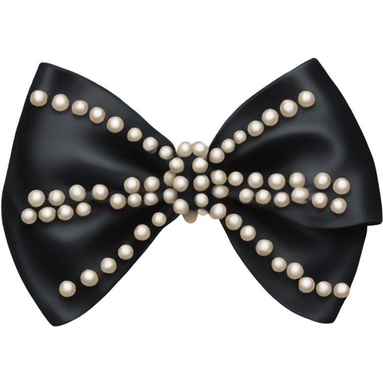 black silk bow with pearls emoji