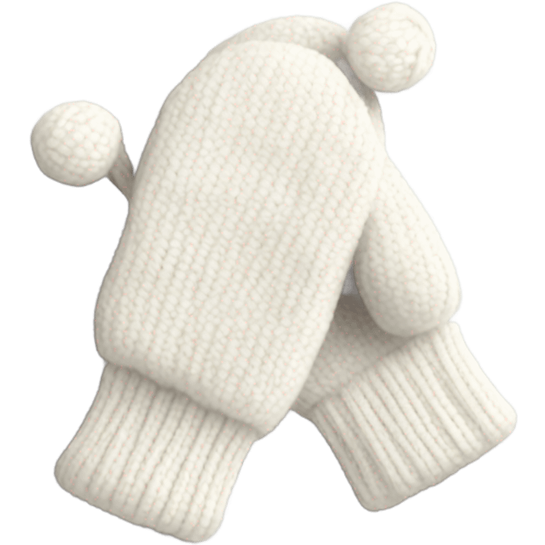 Cute White knit mittens emoji