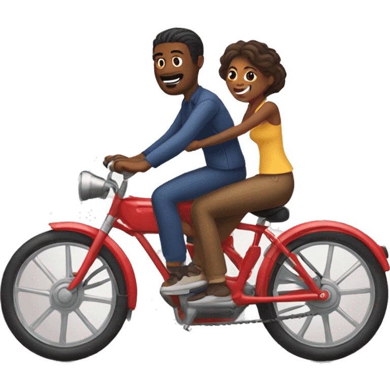 Couple riding bikes emoji