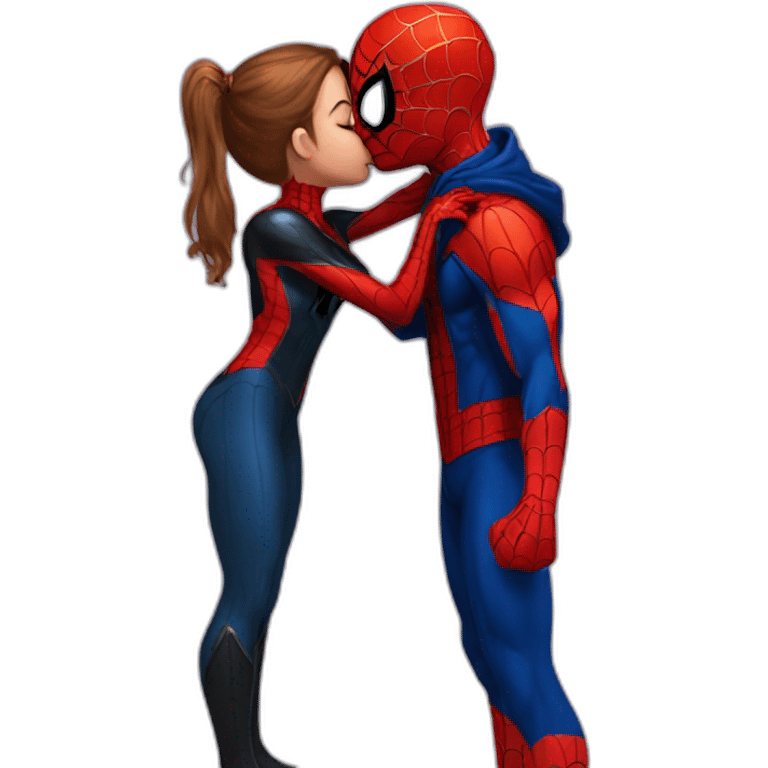 Spider-Man kissing Spider-girl emoji