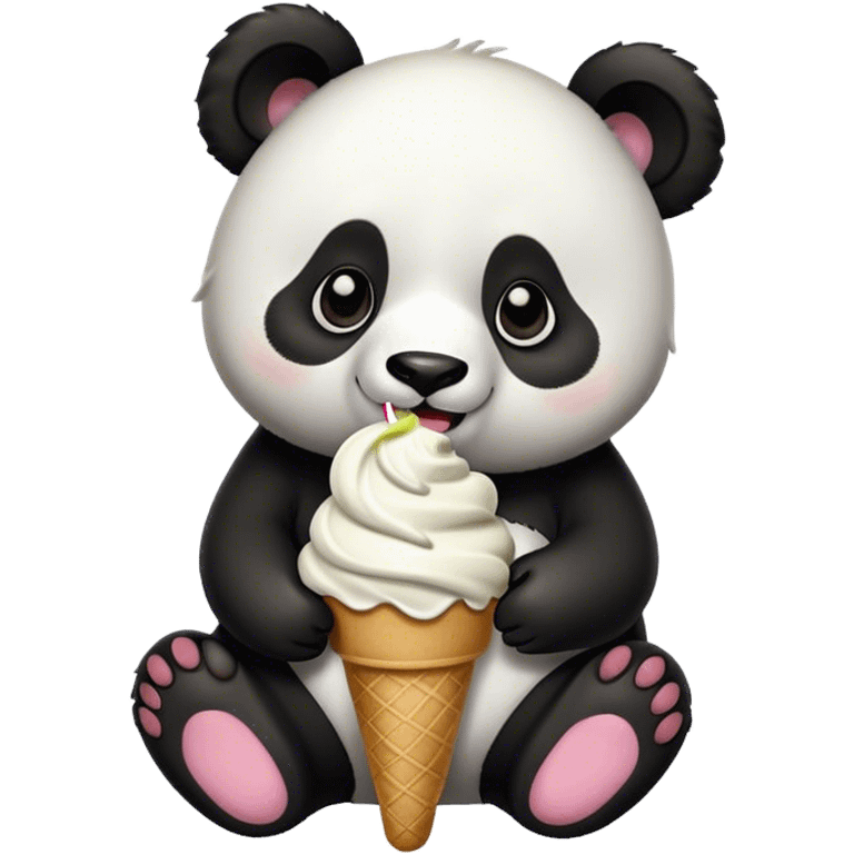 Panda eating ice cream emoji