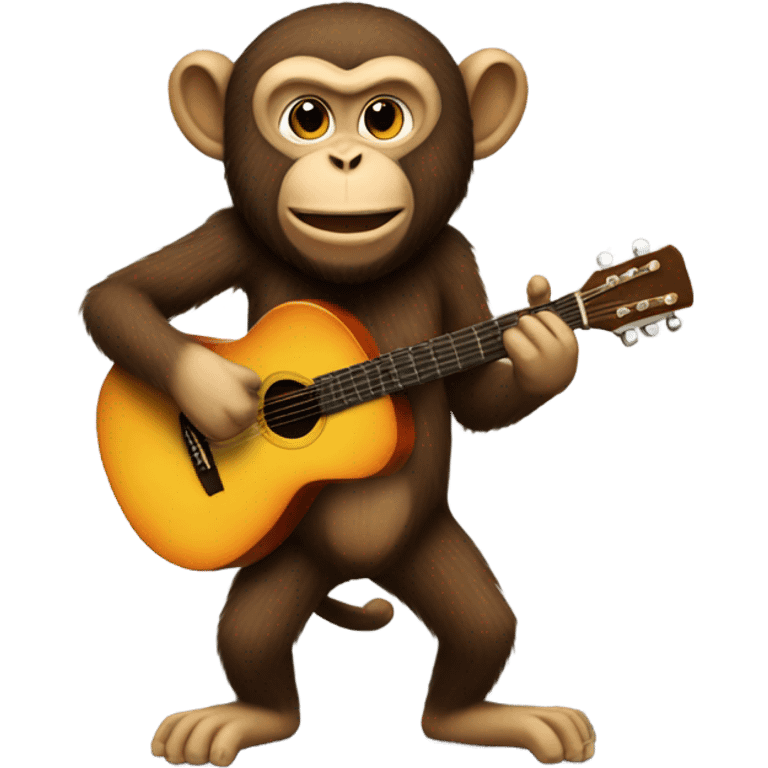 Monkey playing guitar with a beard emoji