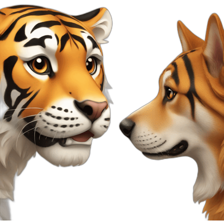 Tiger and dog emoji