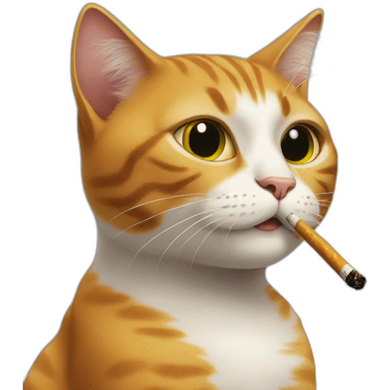 cat smoking à cigarette. emoji