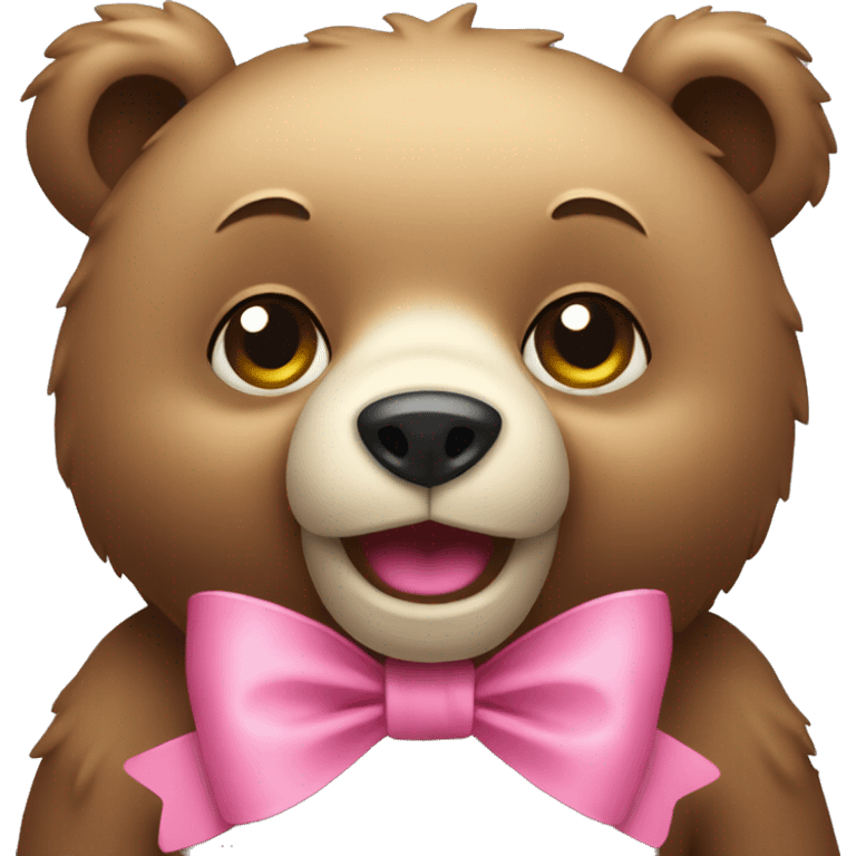 bear with pink bow emoji