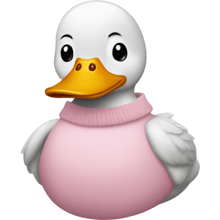 Duck wearing soft pink sweater emoji