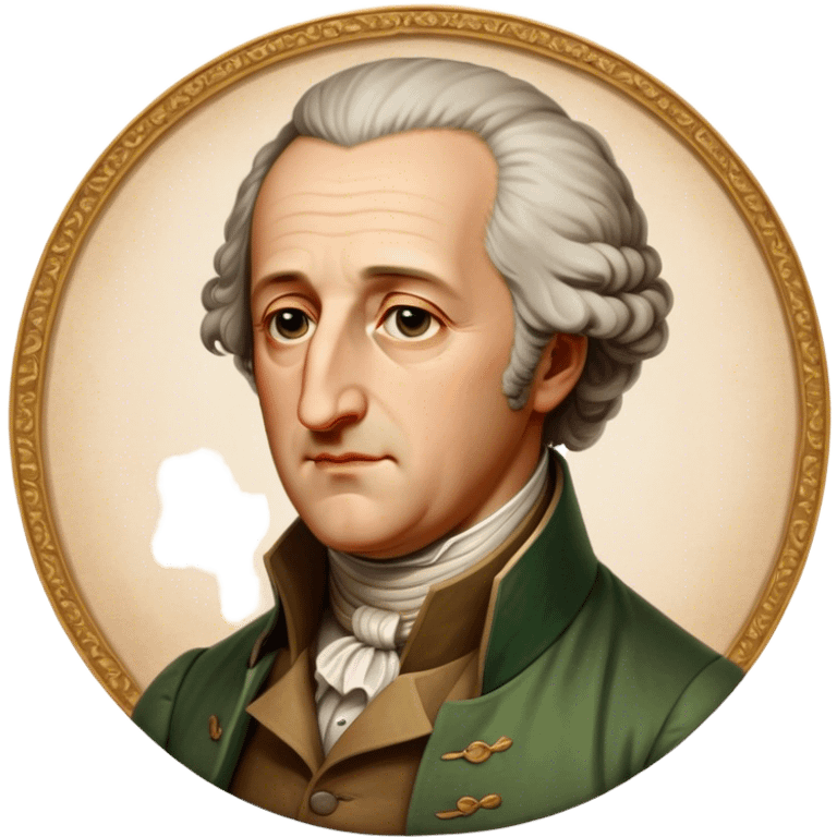 Cinematic Realistic Johann Wolfgang von Goethe Portrait Emoji, depicted as an intellectual literary giant with a thoughtful gaze and refined attire, rendered with detailed textures and warm classical lighting that captures his enduring literary influence. emoji