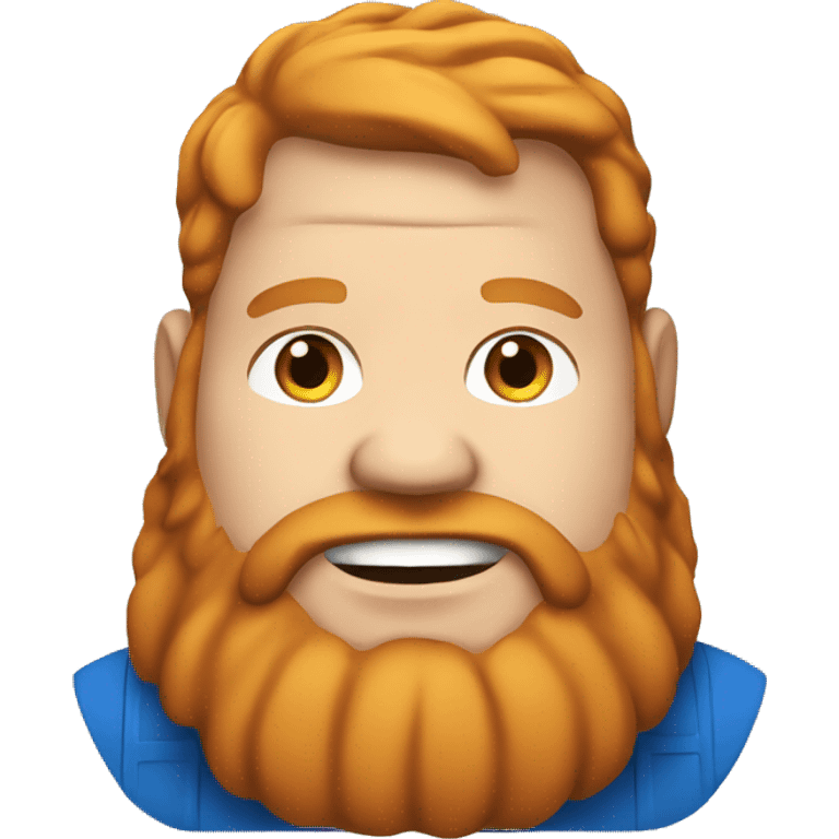 fat man with blue hoodie, headphones, ginger hair and beard emoji