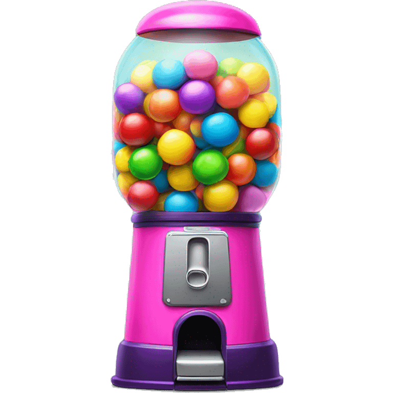 rainbow gumball machine with neon candies emoji