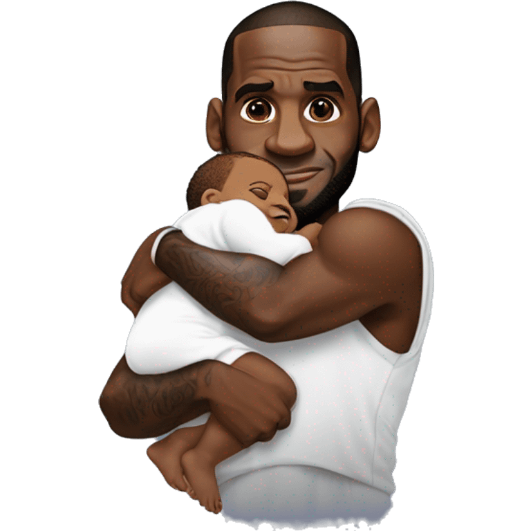 lebron raymone james holding a baby emoji