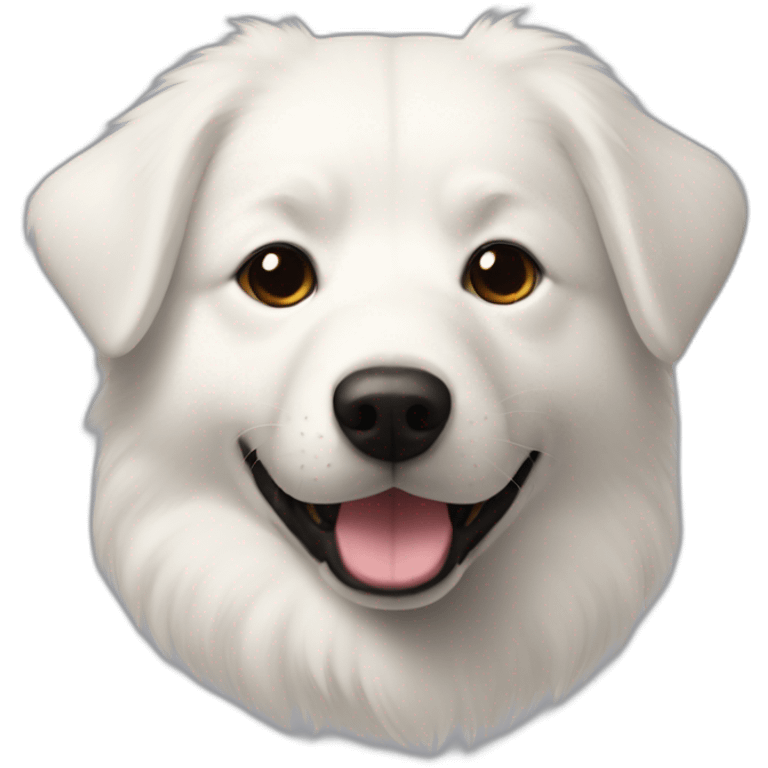 Japanese Spitz cross Labrador face white fluffy emoji