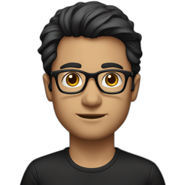 Douglas Leonard with glasses and dark hair wearing a black shirt emoji