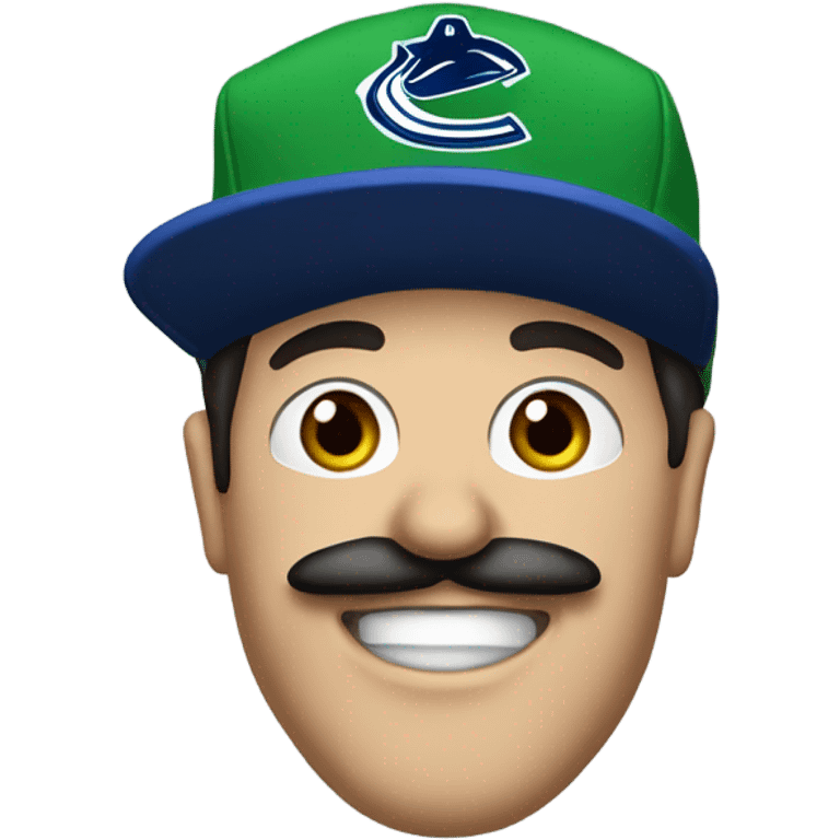 brunette vancouver Canucks fan with moustache  emoji