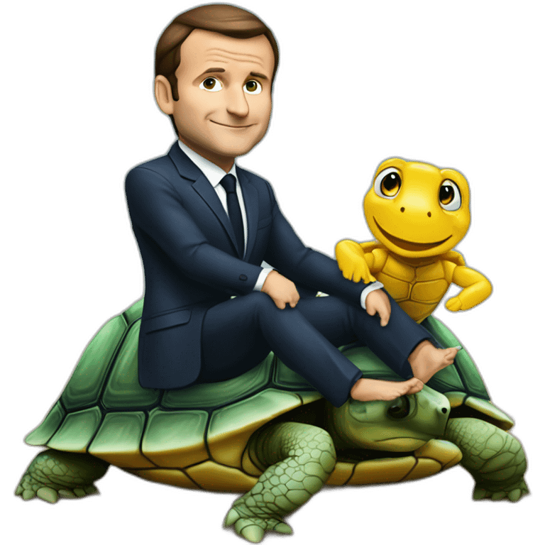 Macron sur une tortue  emoji