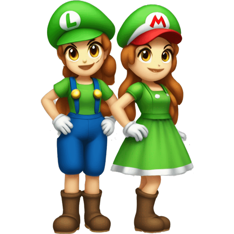 Mario and Luigi as girls emoji