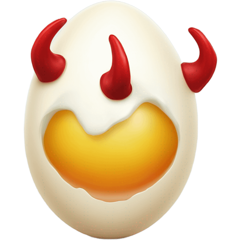 boiled devil egg with horns  emoji