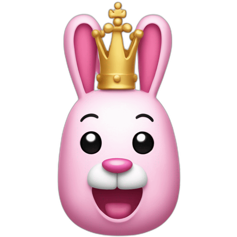 Pink Rabbid with Crown emoji