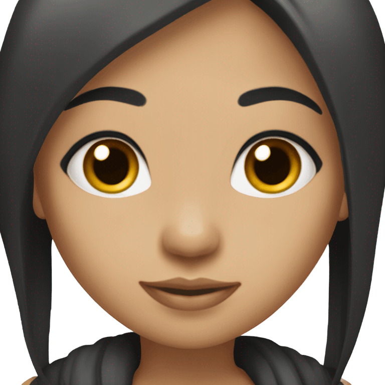 girl with long straight black hair with long long eyelashes with a bit of makeup and is mixed skin tone but a tiny bit darker emoji