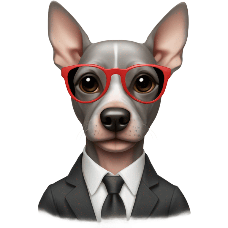 American Hairless Terrier with sunglasses  emoji