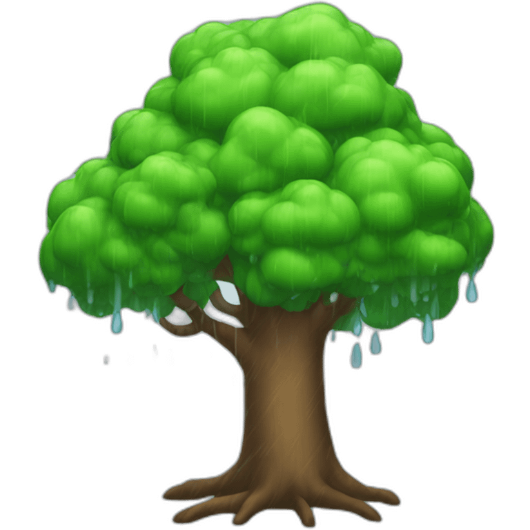 raining tree emoji