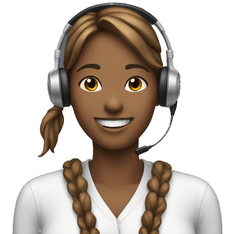 smile women with headset emoji