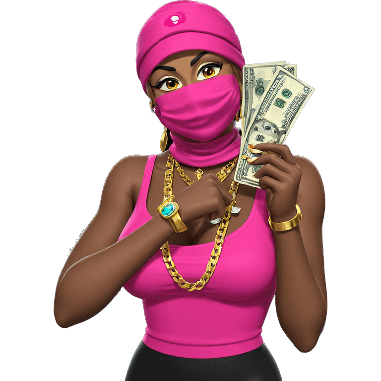 girl with money and jewelry emoji