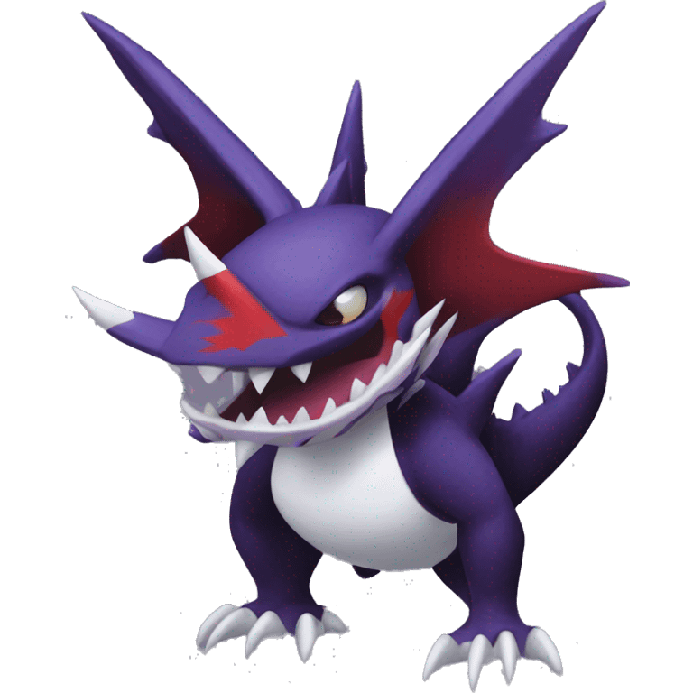 Black Cool Edgy Nargacuga-Garchomp-Noivern-Noibat Fakémon  with White and Red and purple and black Edgy markings emoji