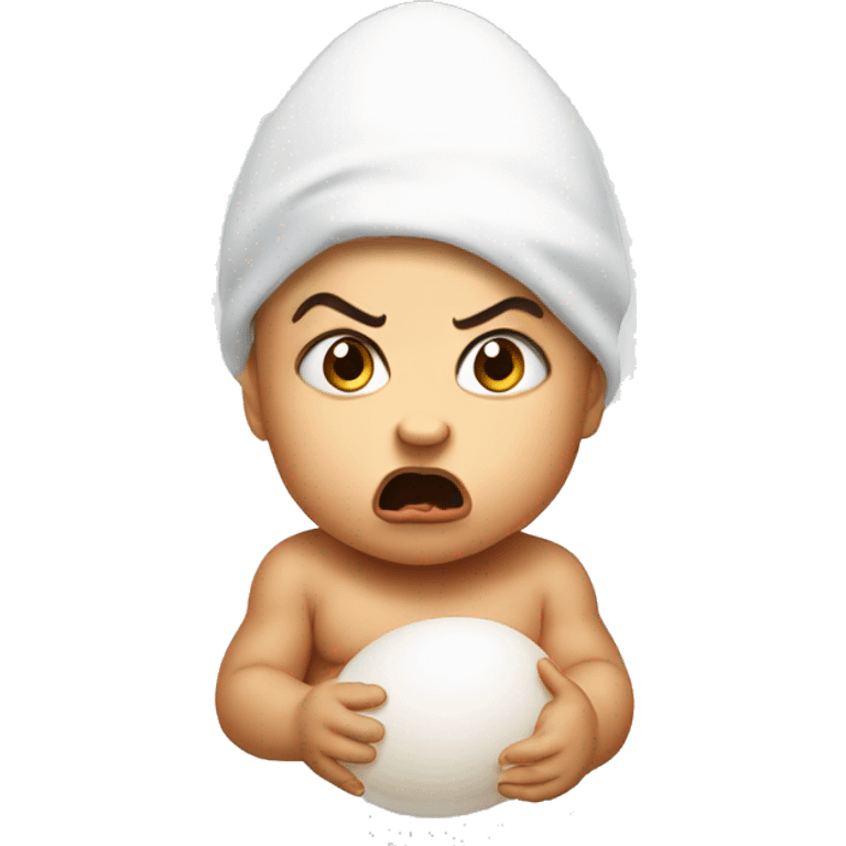 angry baby with egg on its head emoji