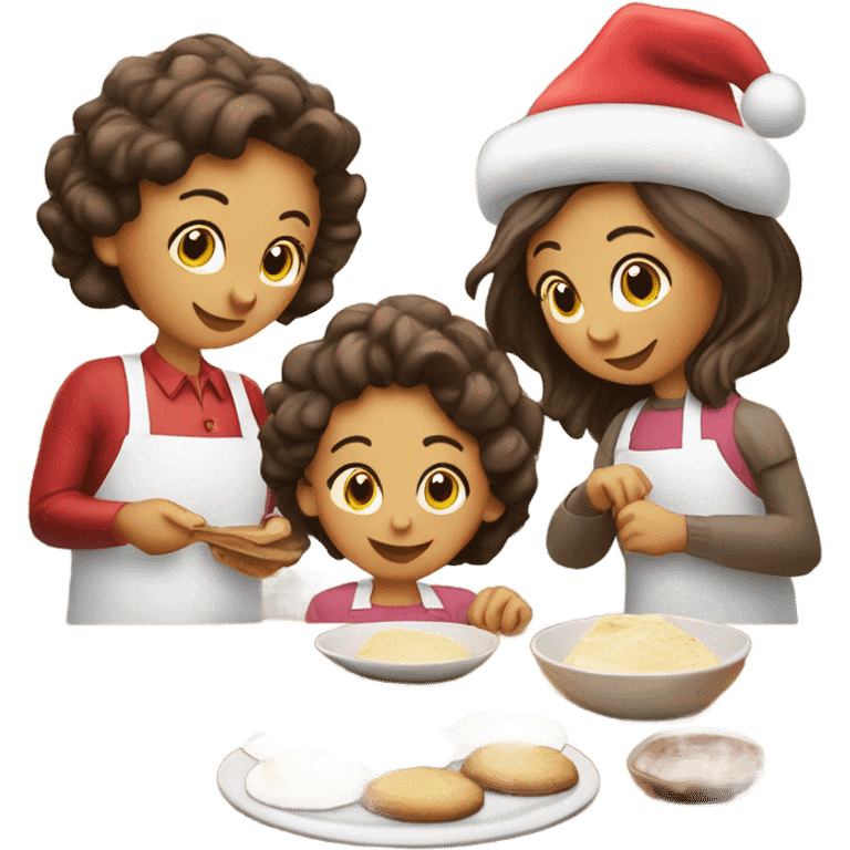 Baking Christmas’s suger cookies with family  emoji