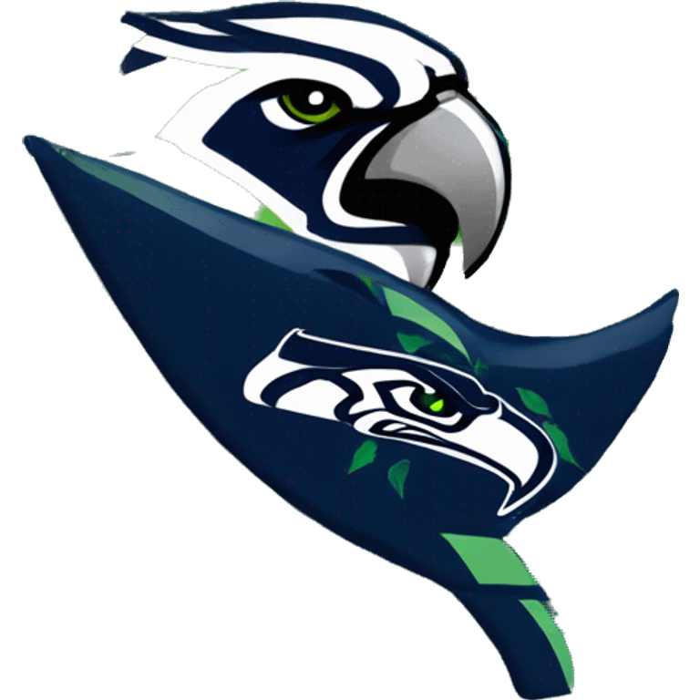 Seattle seahawk climbing my Christmas tree emoji