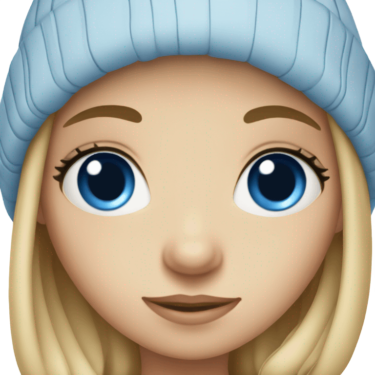 A girl in winter clothes with blue eyes emoji