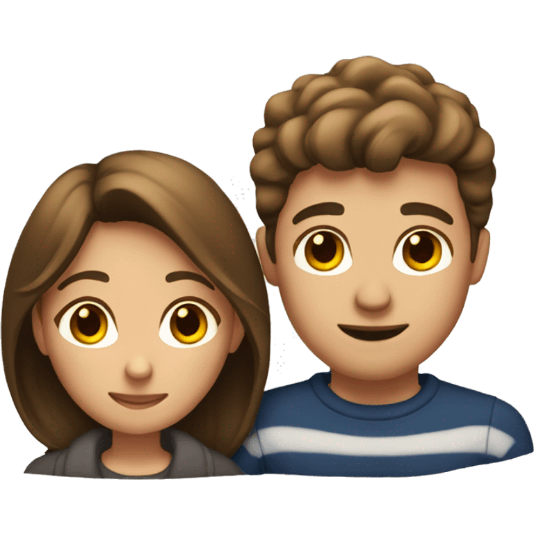 Couple with brown hair around Christmas  emoji