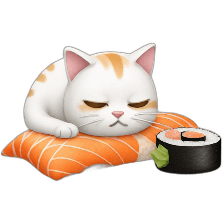 tired-cat-eating-sushi emoji