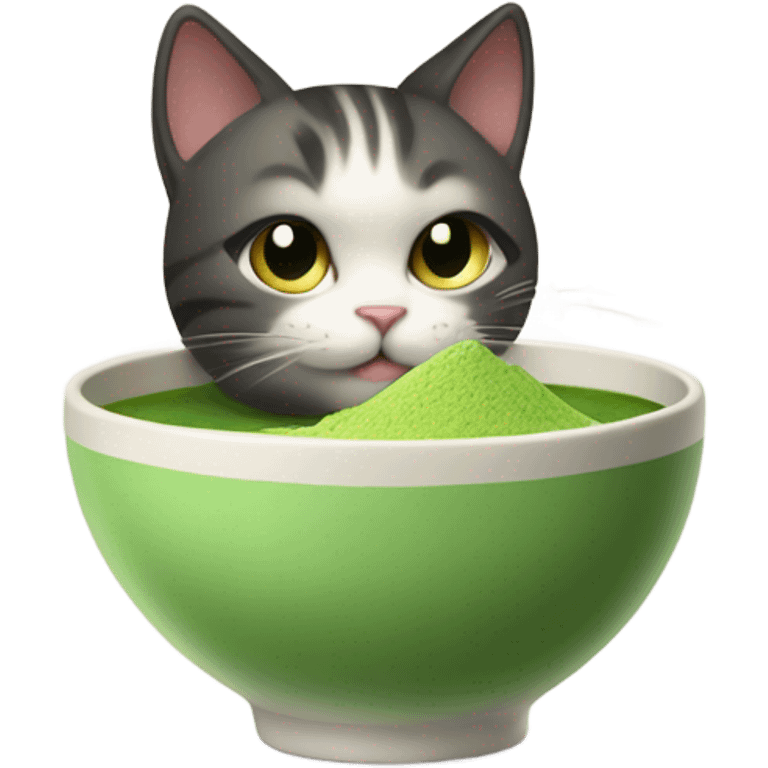 Cat drinking matcha emoji