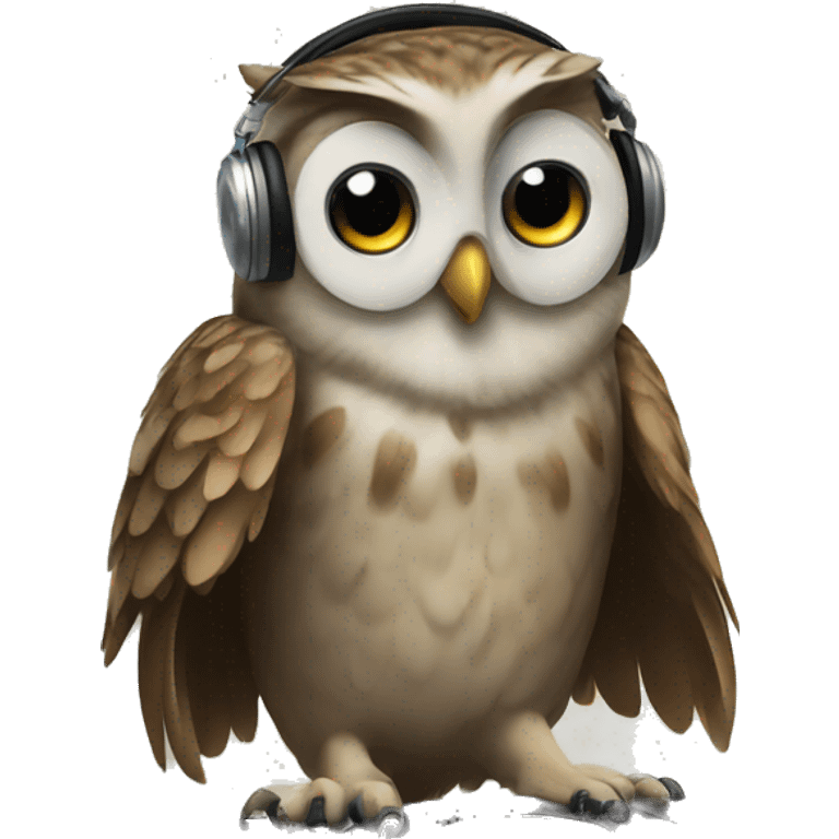 Owl DJing emoji