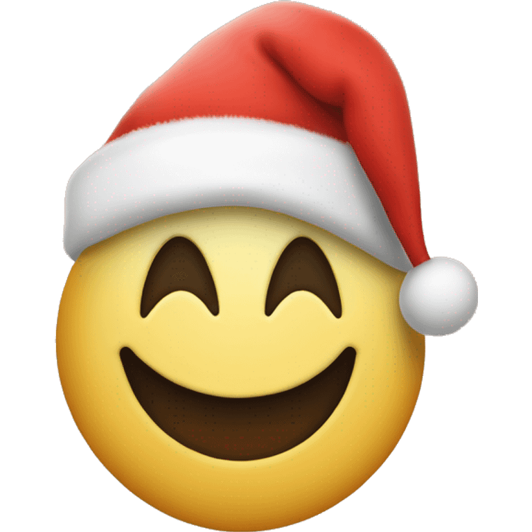 Smile face with heart eyes dress on a Christmas hat  emoji