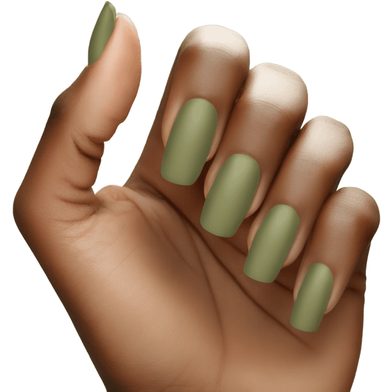 Light Olive green nails  emoji