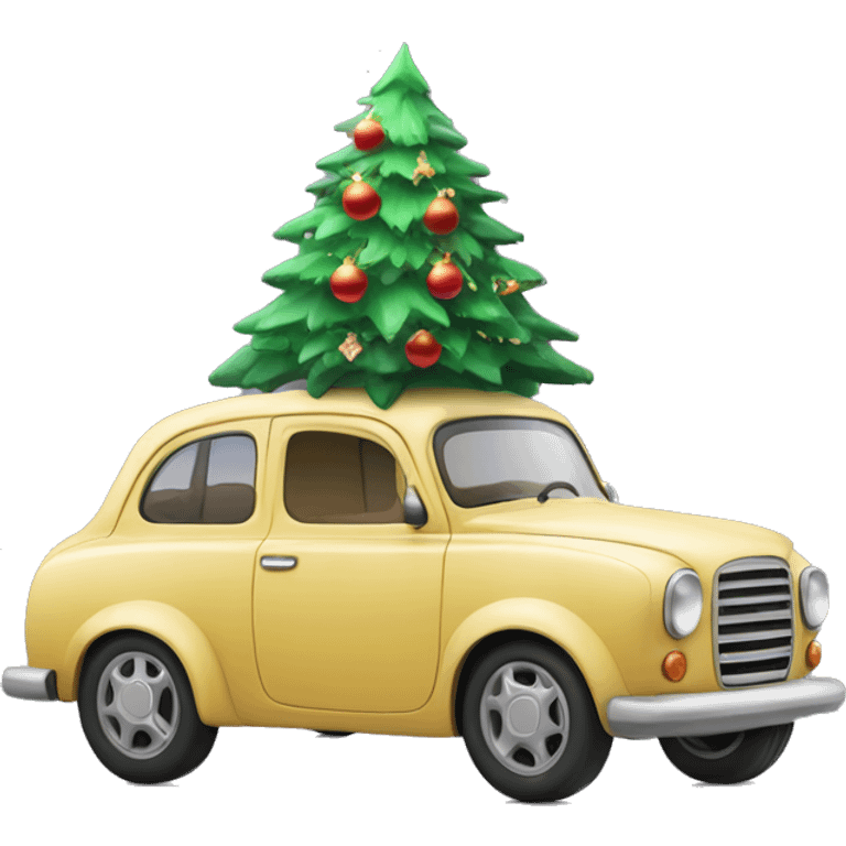 Christmas Car with Christmas Tree  emoji