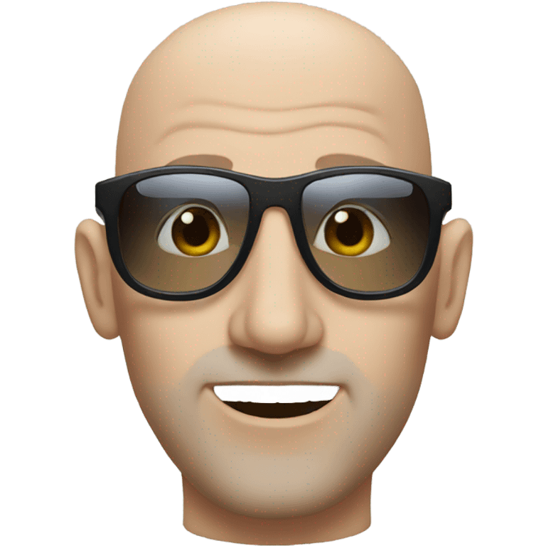 bald man with sunglasses portrait blue eyes emoji