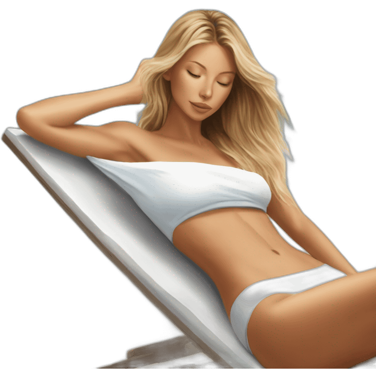 Krystal Boyd tanning at beach emoji